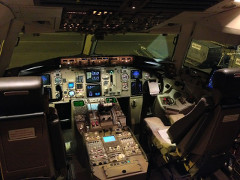 Freighter flight deck cockpit
