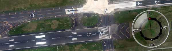 Philadelphia's Runway 27Left points to approximately 270º